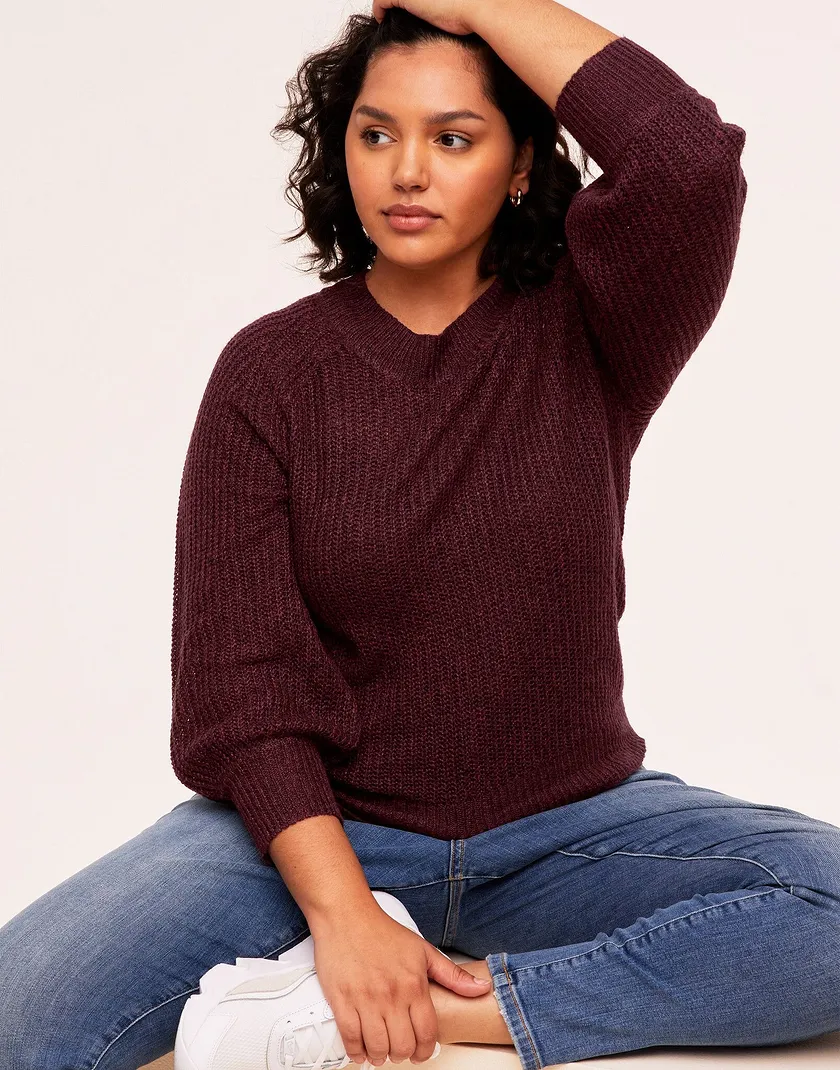Batesville Sweater Plus Dark Brown Plus tops bundle Model 1