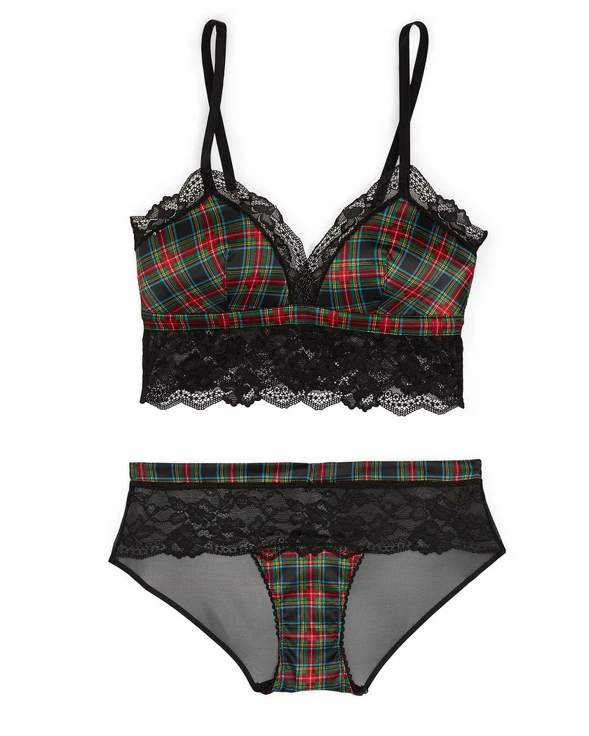Breena Plaid Black 2 Lightly Lined bra bundle Still 3