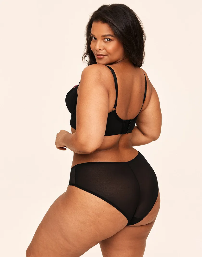 Elara Black Plus Unlined bra and panty bundle Model 4