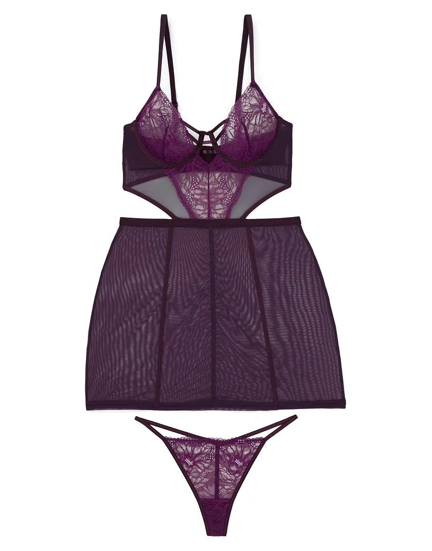 Kiera Dark Purple Unlined lingerie bundle Still 2