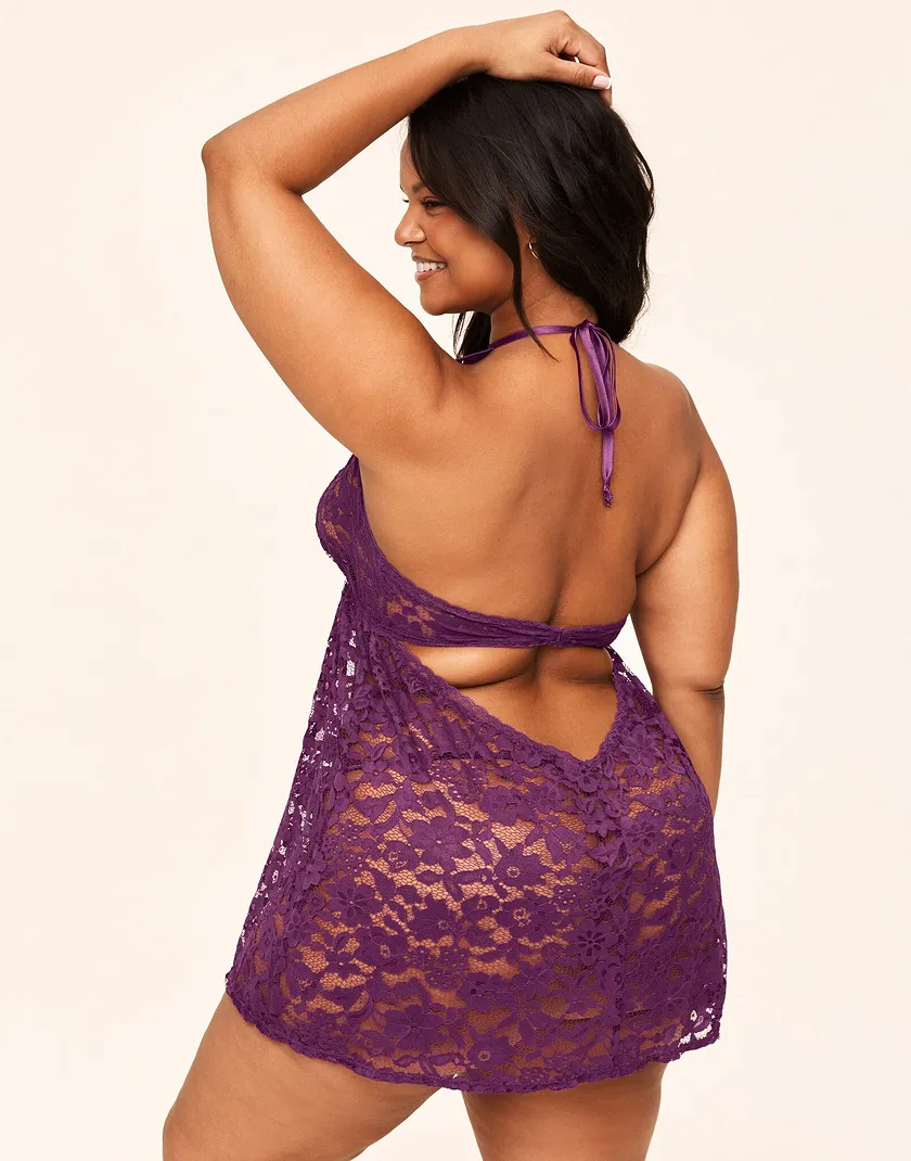 Loraina Dark Purple Plus lingerie bundle Model 4