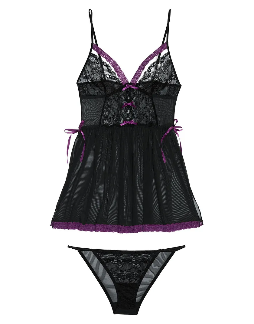 Monalisa Black 3 Unlined lingerie bundle Still 2