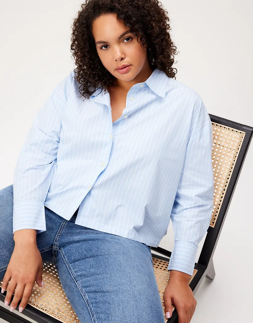 Azalea Shirt Blue Plus shirts & blouses bundle Model 5