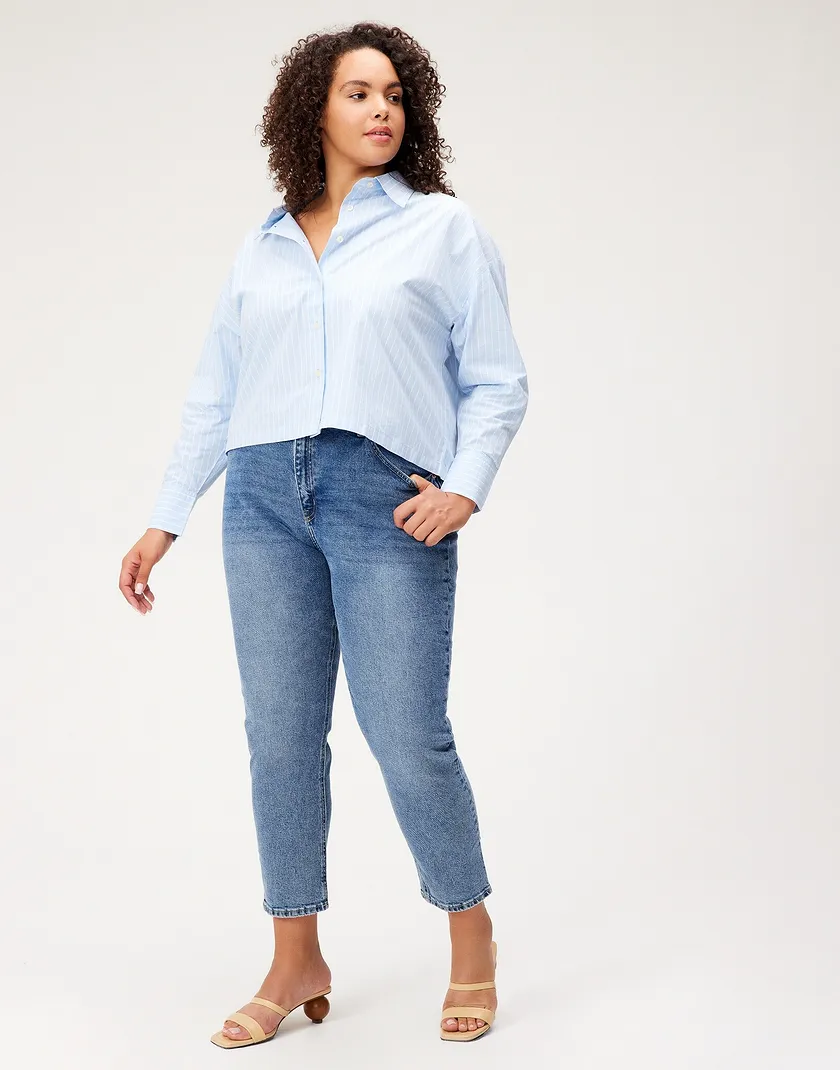 Azalea Shirt Blue Plus shirts & blouses bundle Model 2