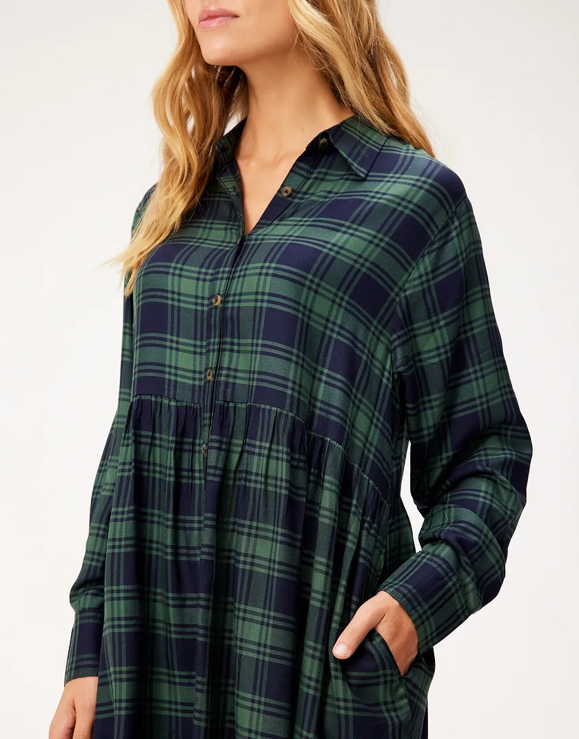 Fleur Dress Plaid Green dresses bundle Model 4