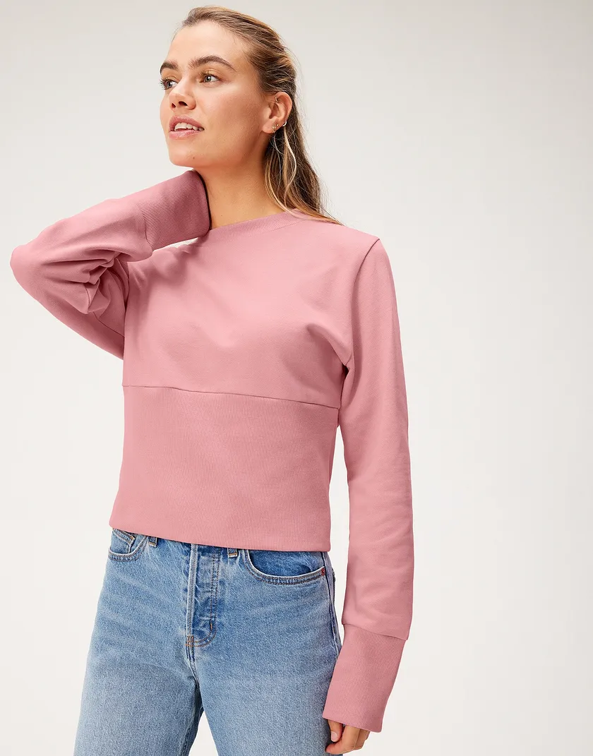 Rose Sweatshirt Medium Pink tops bundle Model 4