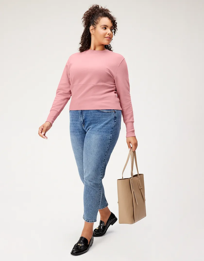 Rose Sweatshirt Medium Pink Plus tops bundle Model 2
