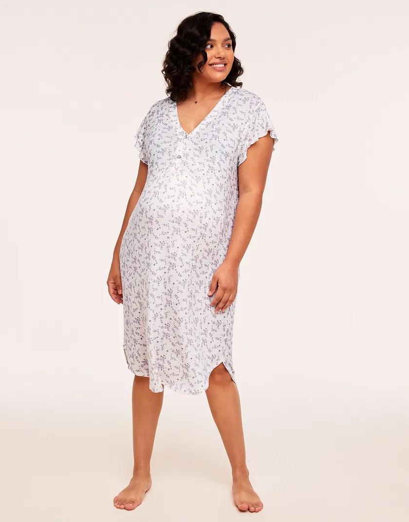 Lila Nightgown Floral White Plus sleepwear bundle Model 2