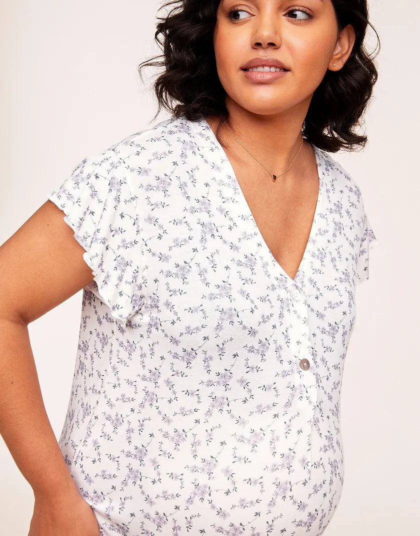 Lila Nightgown Floral White Plus sleepwear bundle Model 5