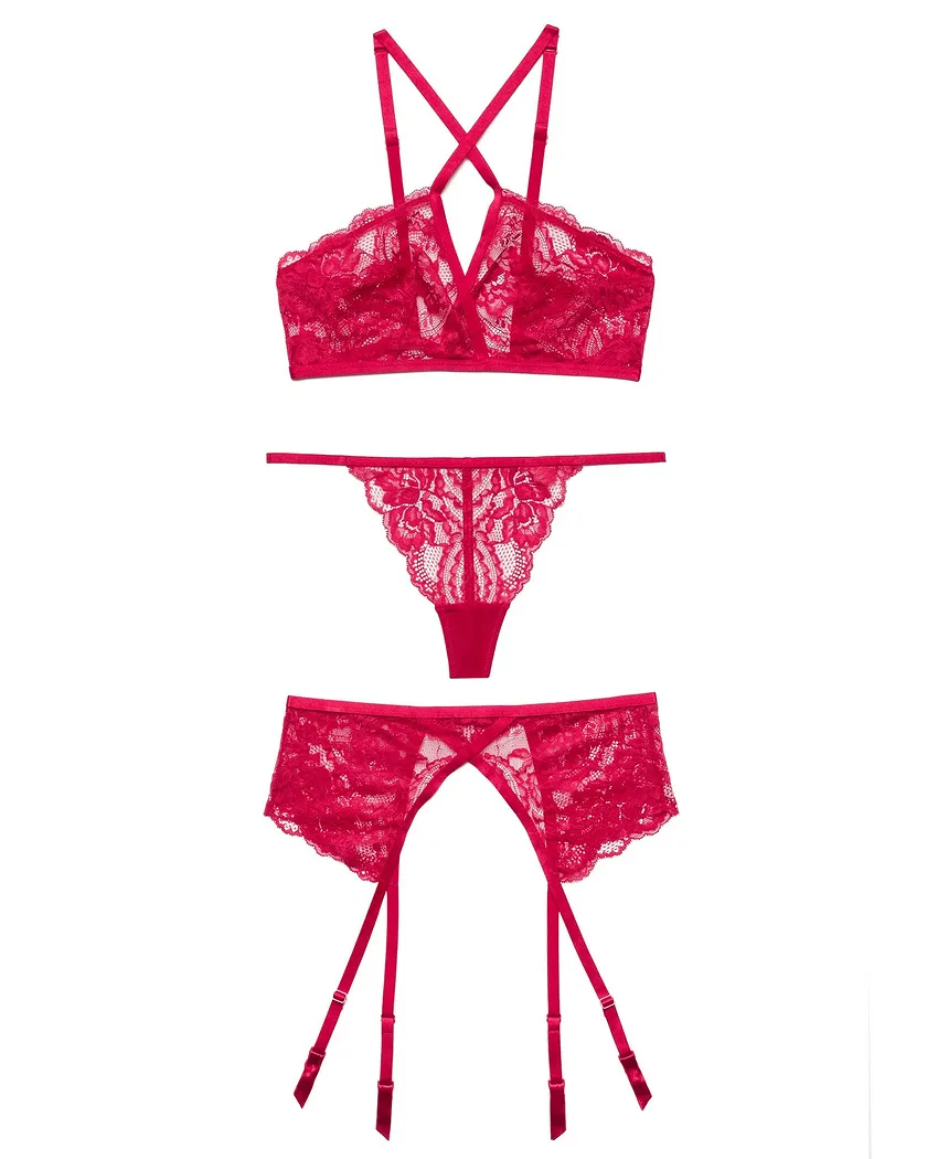 Juanita Dark Red Unlined lingerie bundle Still 2