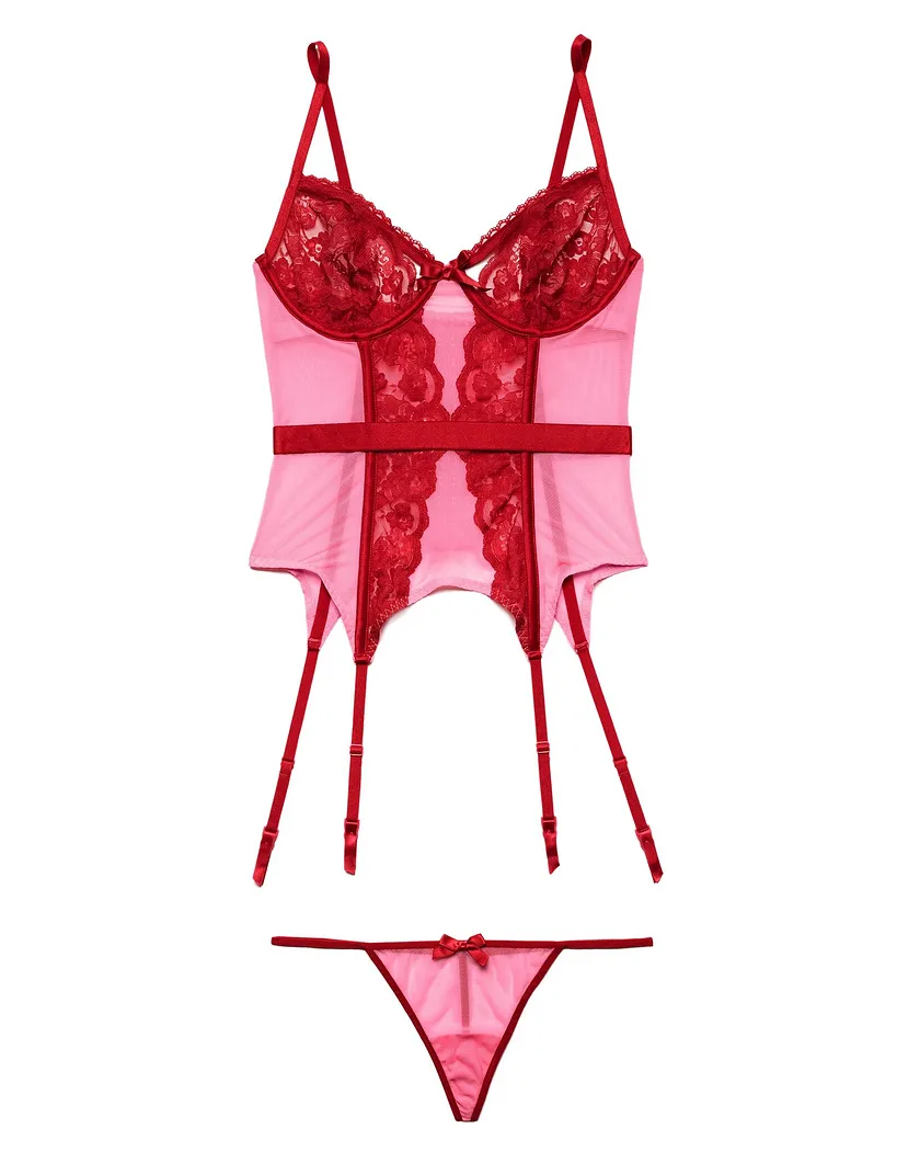 Lyla Medium Pink Unlined corset bundle Still 2