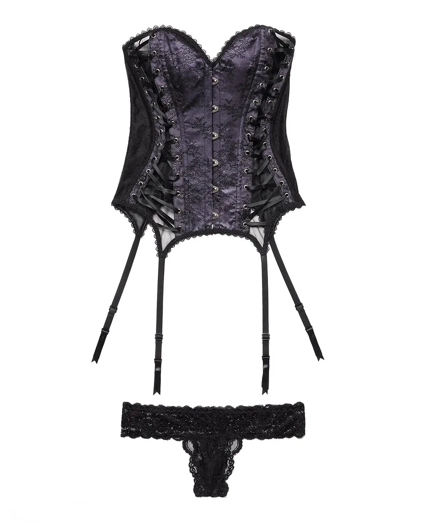 Aurora Black Unlined corset bundle Still 3