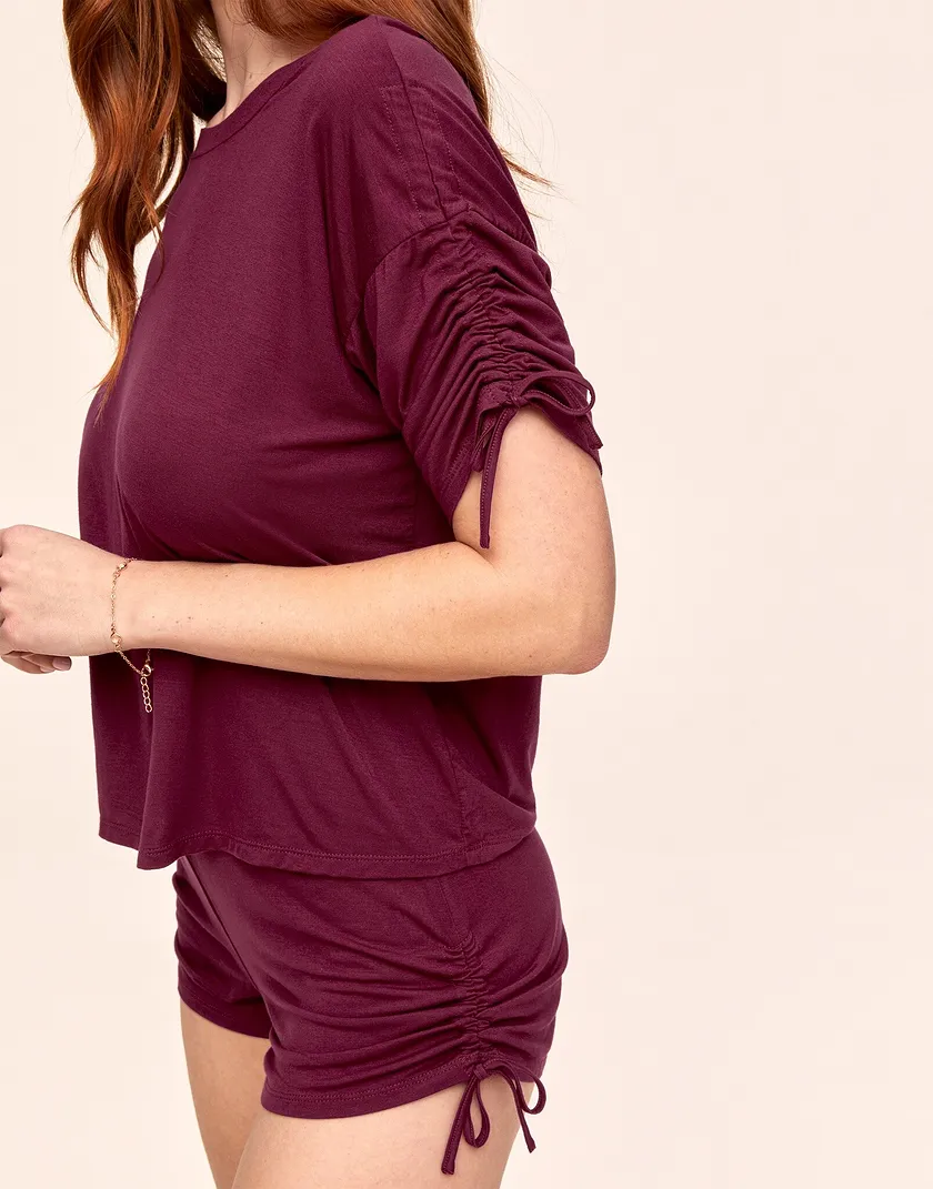 Laura Dark Red sleepwear bundle Model 4