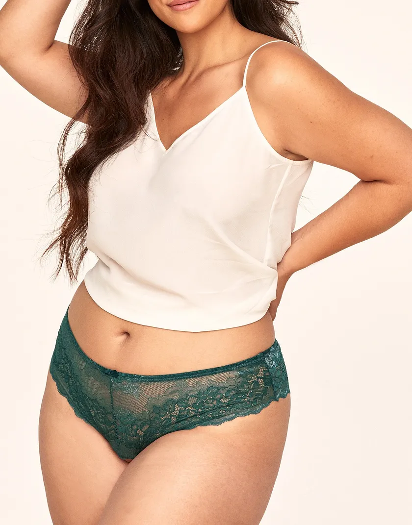 Olya Crotchless Dark Green Plus panty bundle Model 5
