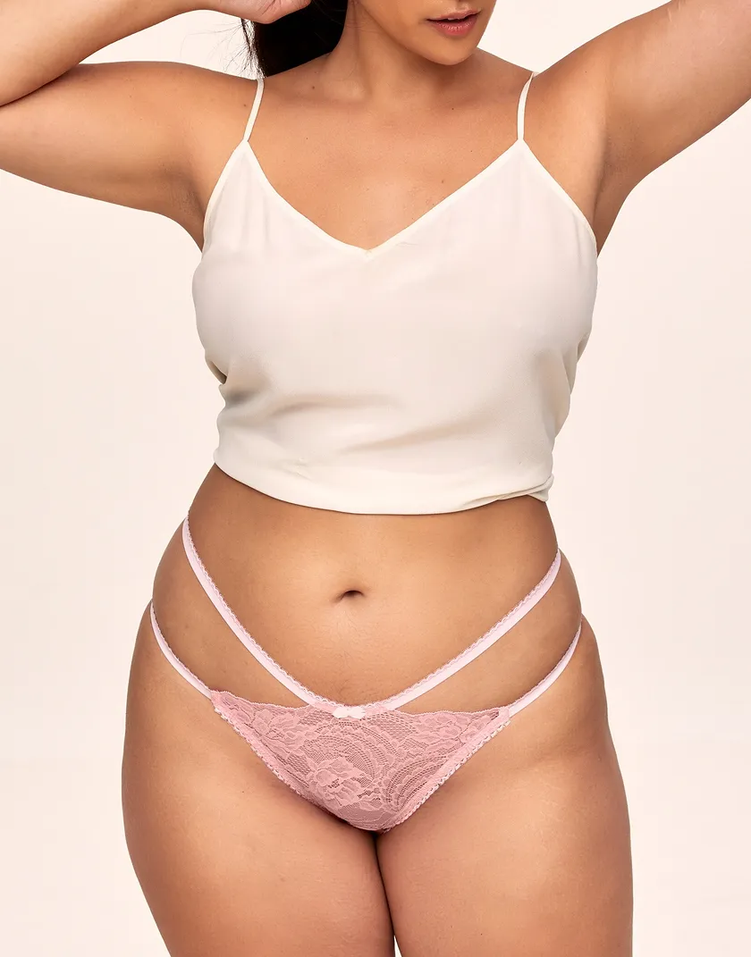 Camylla Crotchless Medium Pink Plus panty bundle Model 5