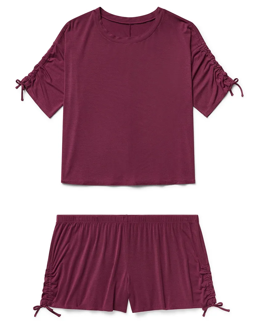 Laura Dark Red sleepwear bundle Still 3