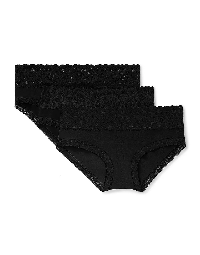 3-Pack Millie Cotton Hipster Black 2 Plus panty pack Still 2