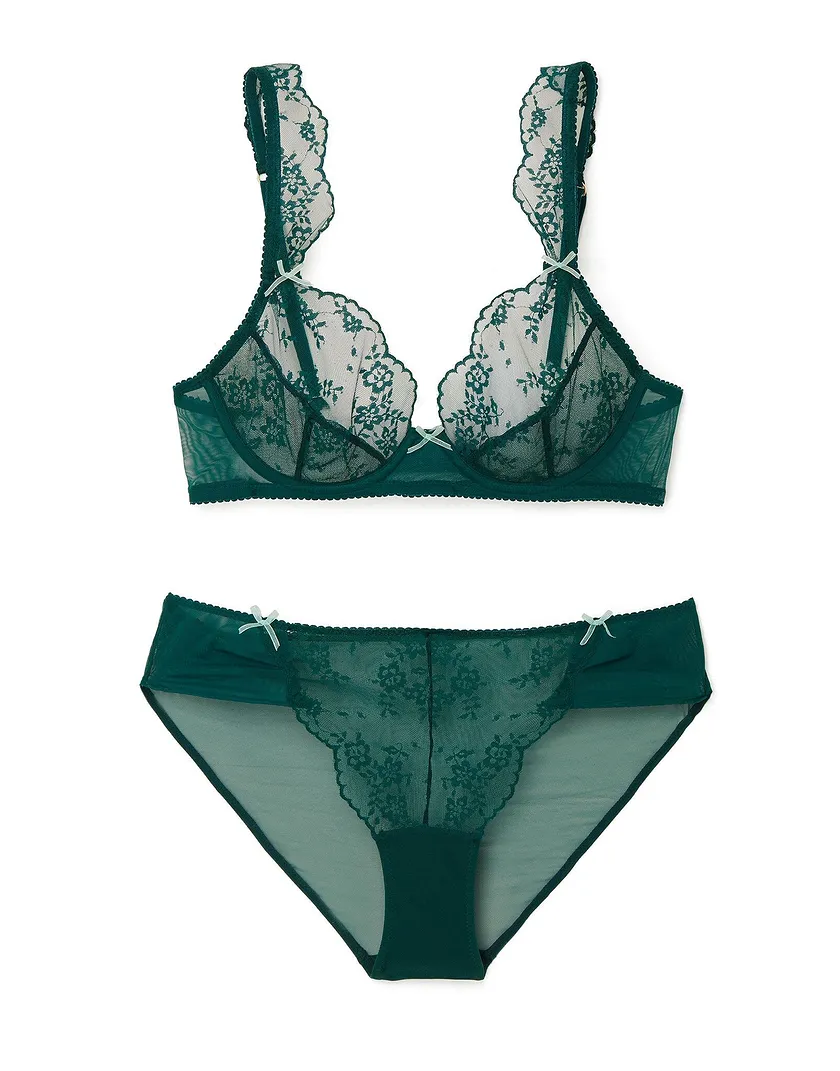 Clera Dark Green 2 Unlined bra bundle Still 3