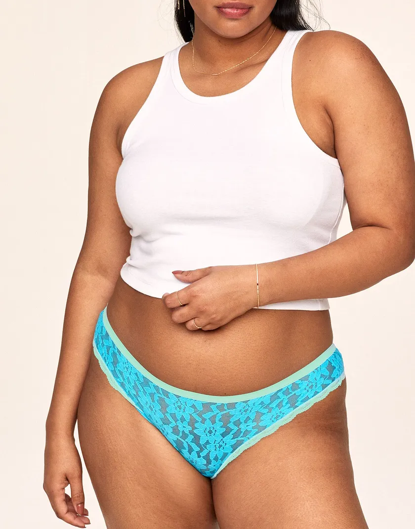 Nova Thong Medium Blue Plus panty bundle Model 2