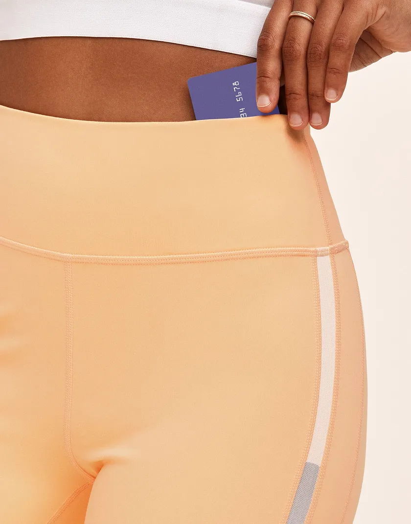 Cora Cozy Ventilation Crop Light Orange activewear bundle Model 1