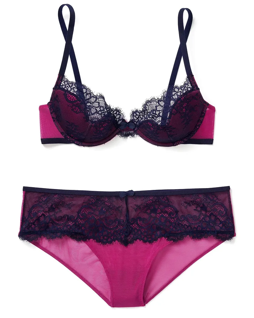 Evelyn Dark Blue 3 Unlined bra bundle Still 2