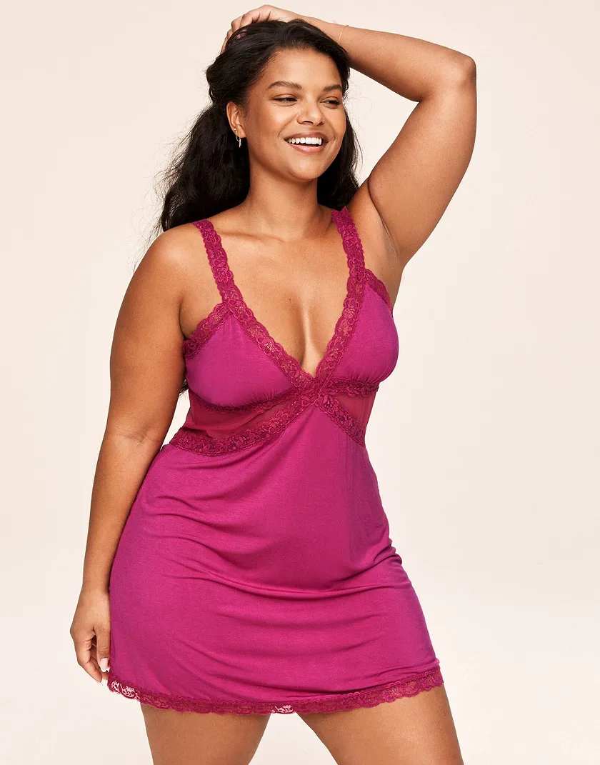 Primrosa Dark Pink 2 Plus sleepwear bundle Model 1
