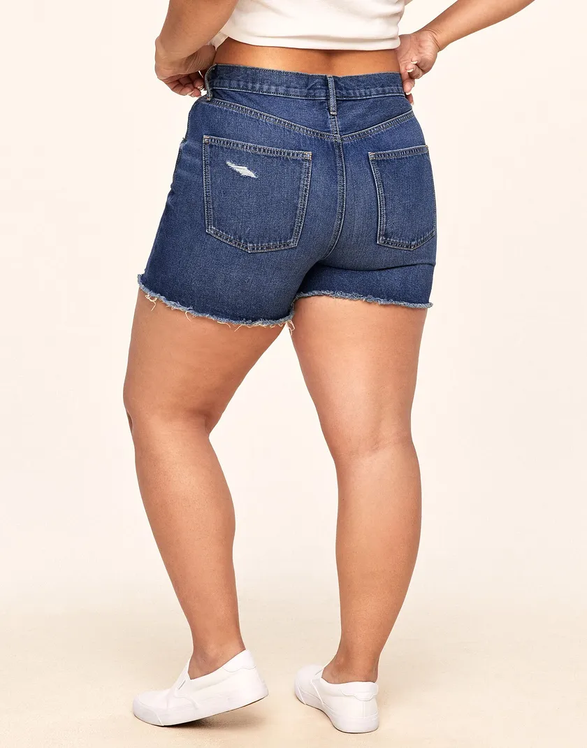 Daisy Denim Short Dark Blue Plus legwear bundle Model 3