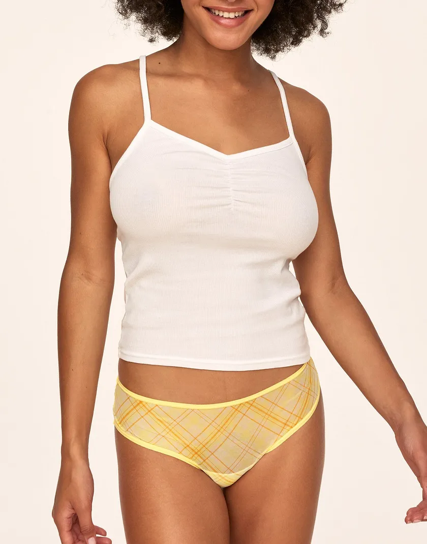 Helene Cheeky Plaid Yellow panty bundle Model 4