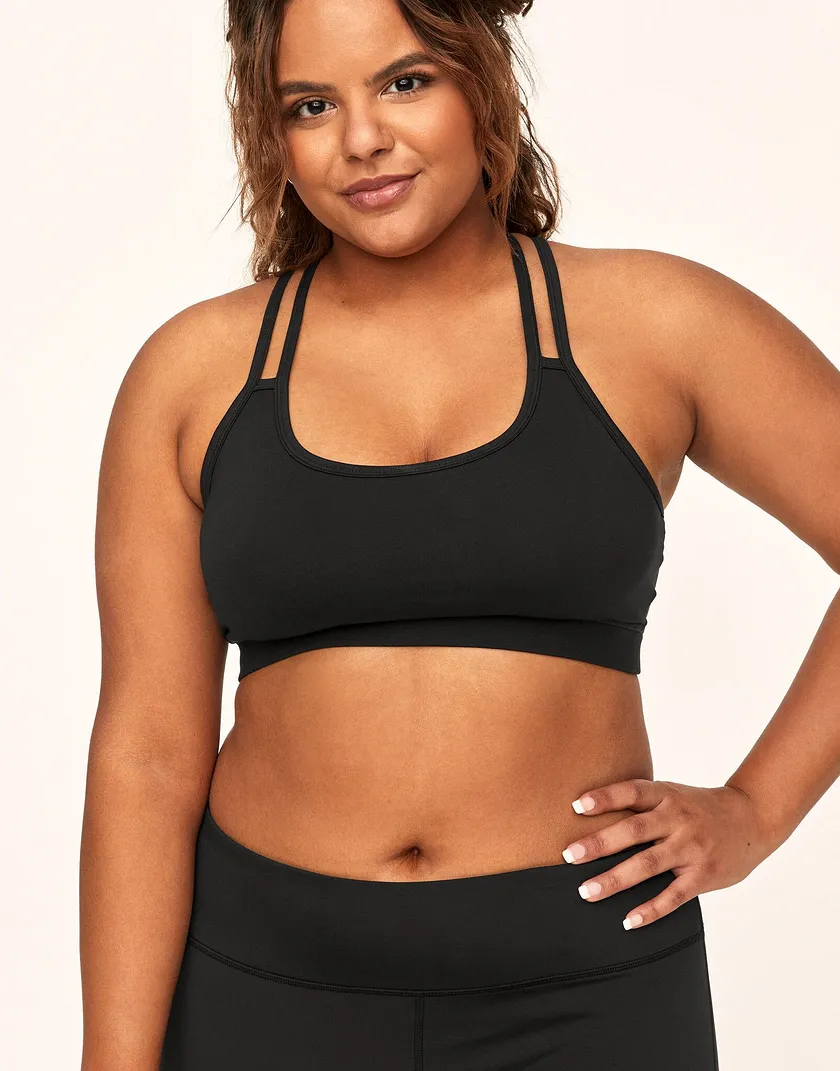 Cora Cozy Bra Black Plus Lined activewear bundle Model 2