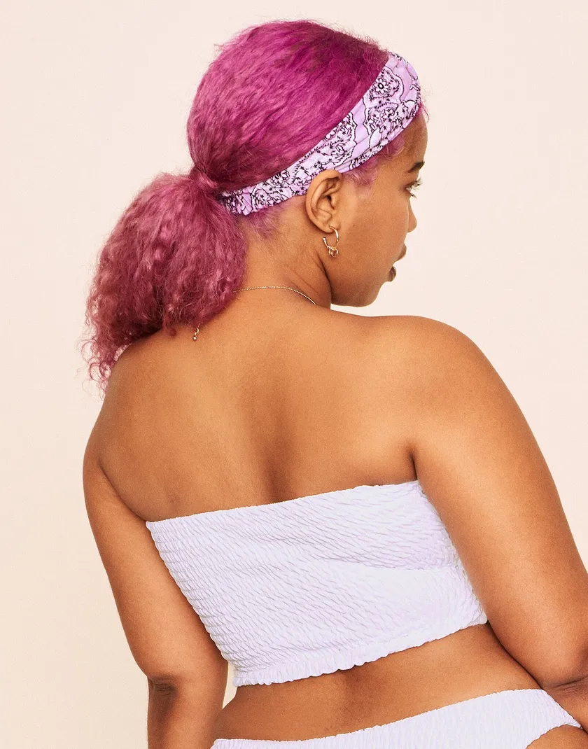 Arlette Smocking Bandeau Top White Plus swimwear bundle Model 5
