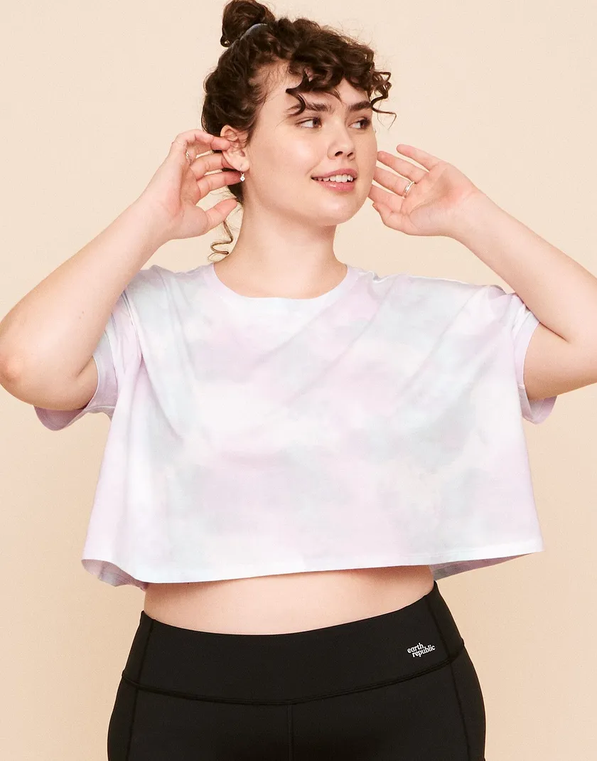 Austyn Top Tie Dye Pink Plus activewear bundle Model 2