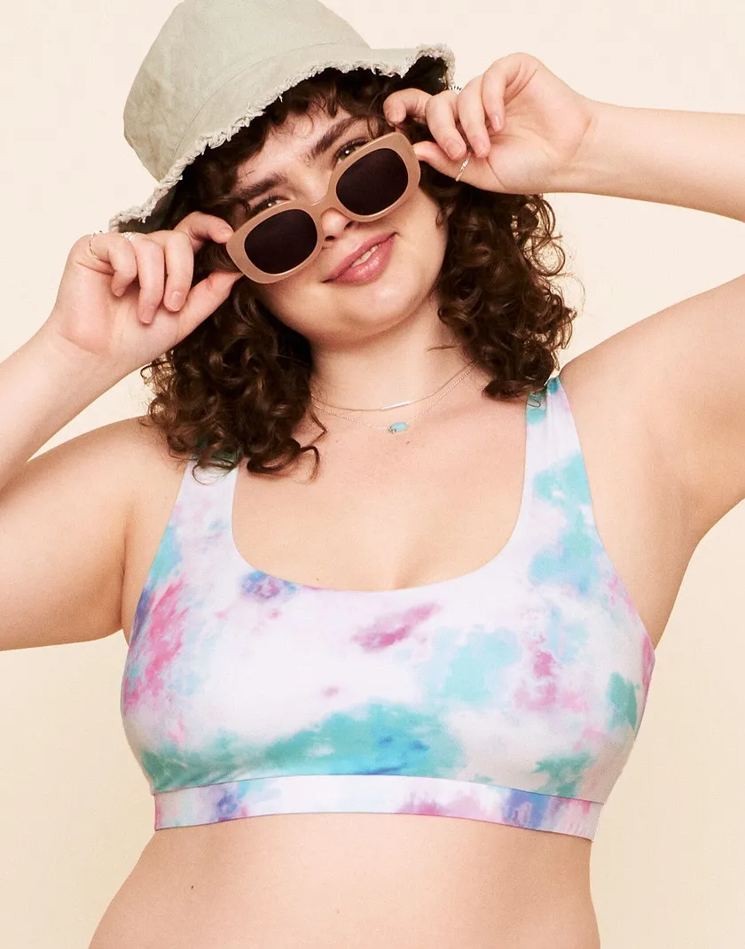 Rivka Reversible Square Necktop Tie Dye Purple Plus swimwear bundle Model 2