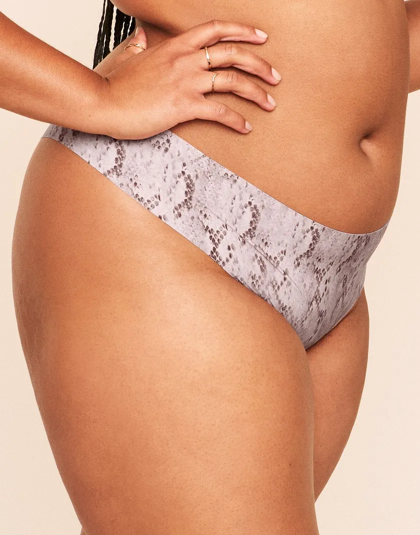 Sage Clean Cut Thong Animal Pink Plus panty bundle Model 4
