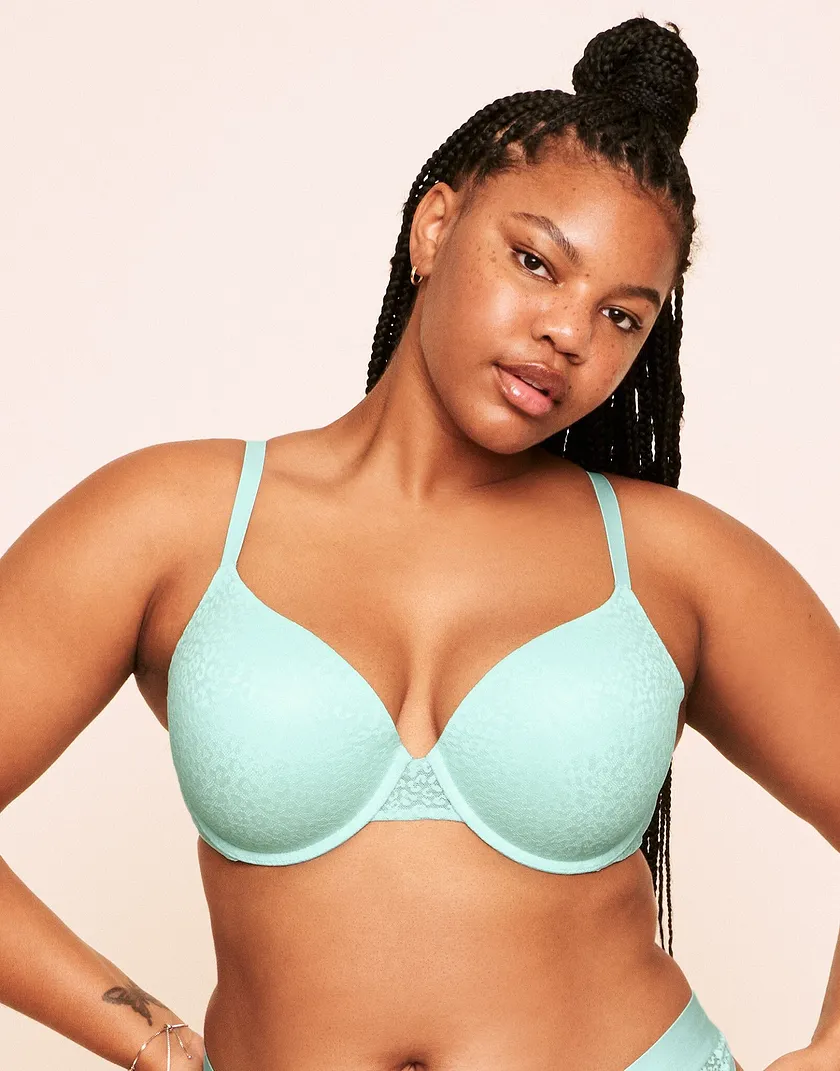 Dayana Lace Push Up Bra Light Green Plus Push Up bra bundle Model 2