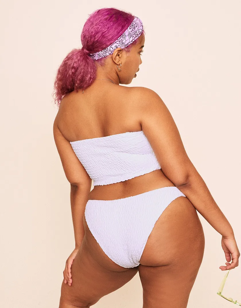 Hallie Smocking V Bottom White Plus swimwear bundle Model 6