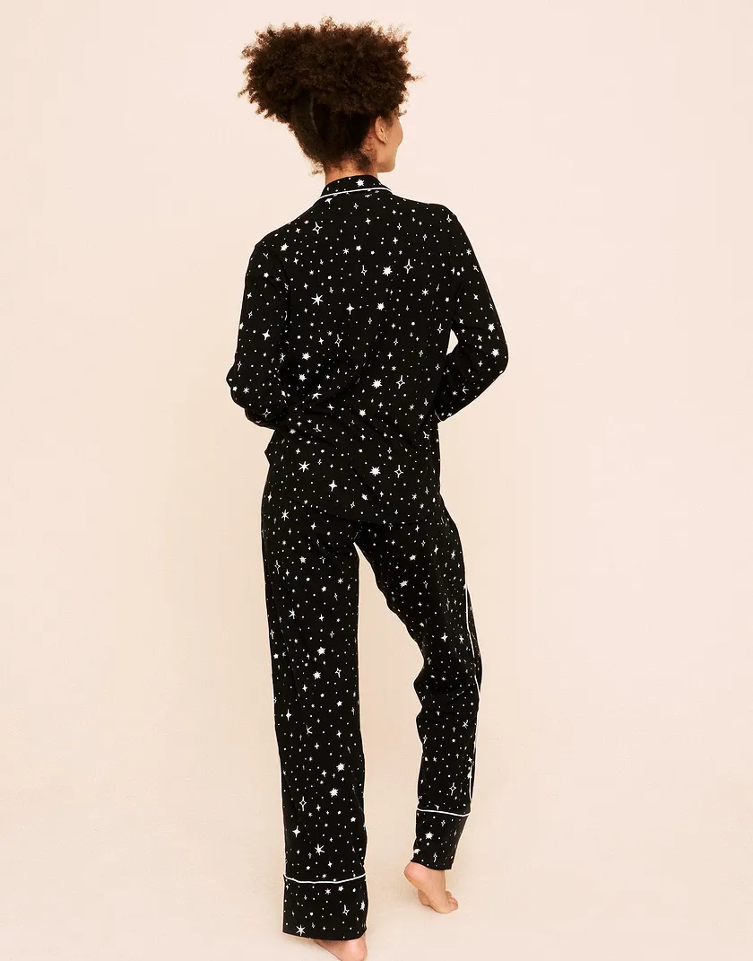 Quinn Cotton Long PJ Set Novelty Black sleepwear bundle Model 6