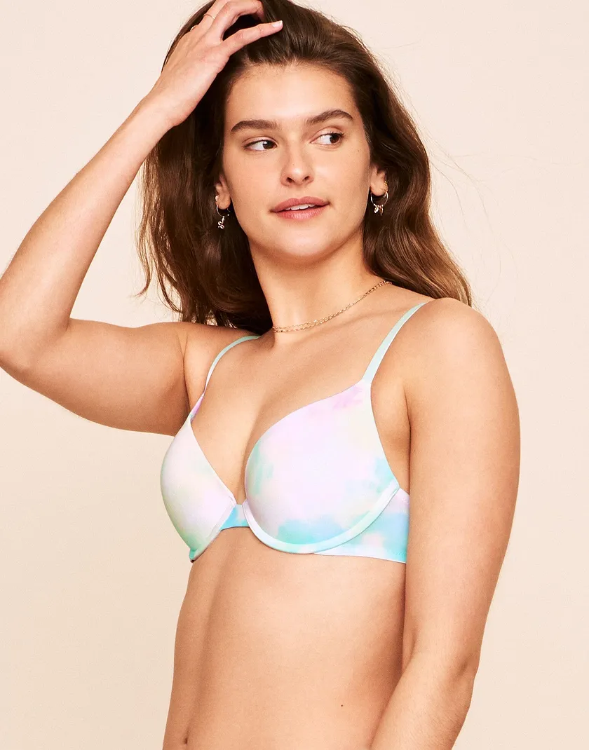 Jordyn Plunge Push Up Bra Tie Dye Blue Push Up bra bundle Model 4