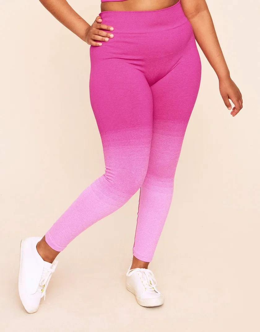 Lilah Ombre Full Legging Pink Plus activewear bundle Model 2