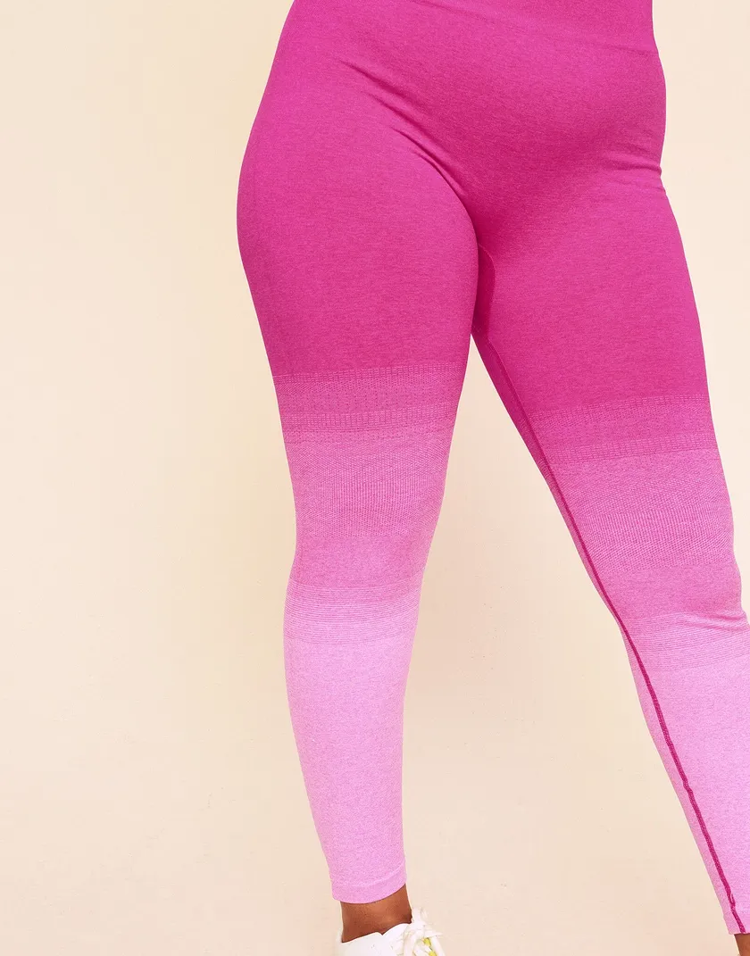 Lilah Ombre Full Legging Pink Plus activewear bundle Model 5