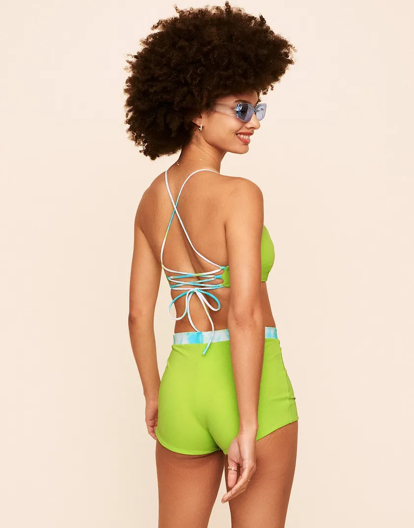 Madisyn Reversible Short Tie Dye Green swimwear bundle Model 6