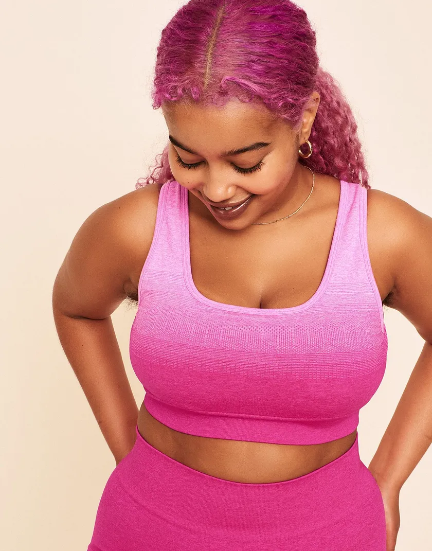 Maeve Ombre Sports Bra Pink Plus Contour activewear bundle Model 2