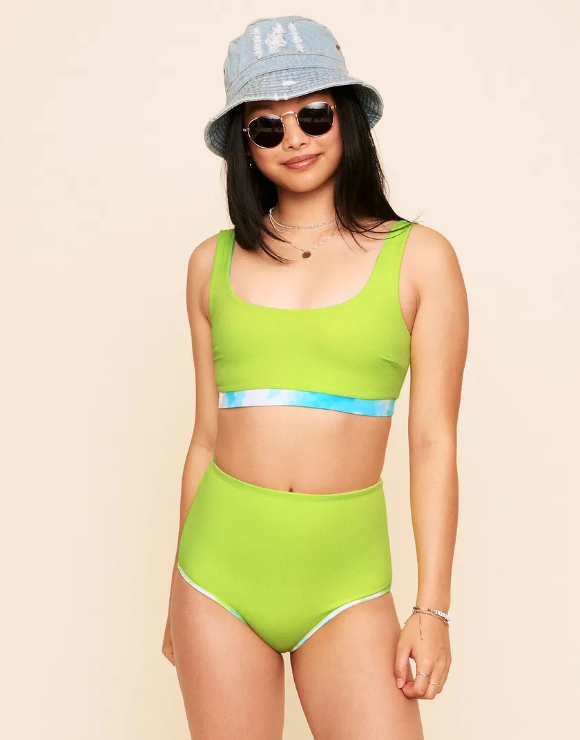 Rivka Reversible Square Necktop Tie Dye Green swimwear bundle Model 6