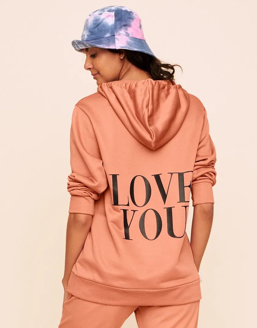 Faye Hooded Pullover Placement Pink activewear bundle Model 6