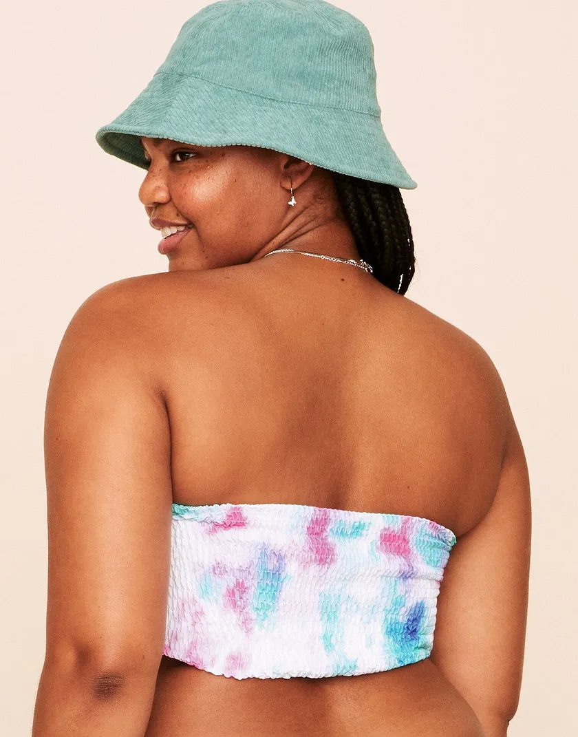 Arlette Smocking Bandeau Top Tie Dye Purple Plus swimwear bundle Model 5