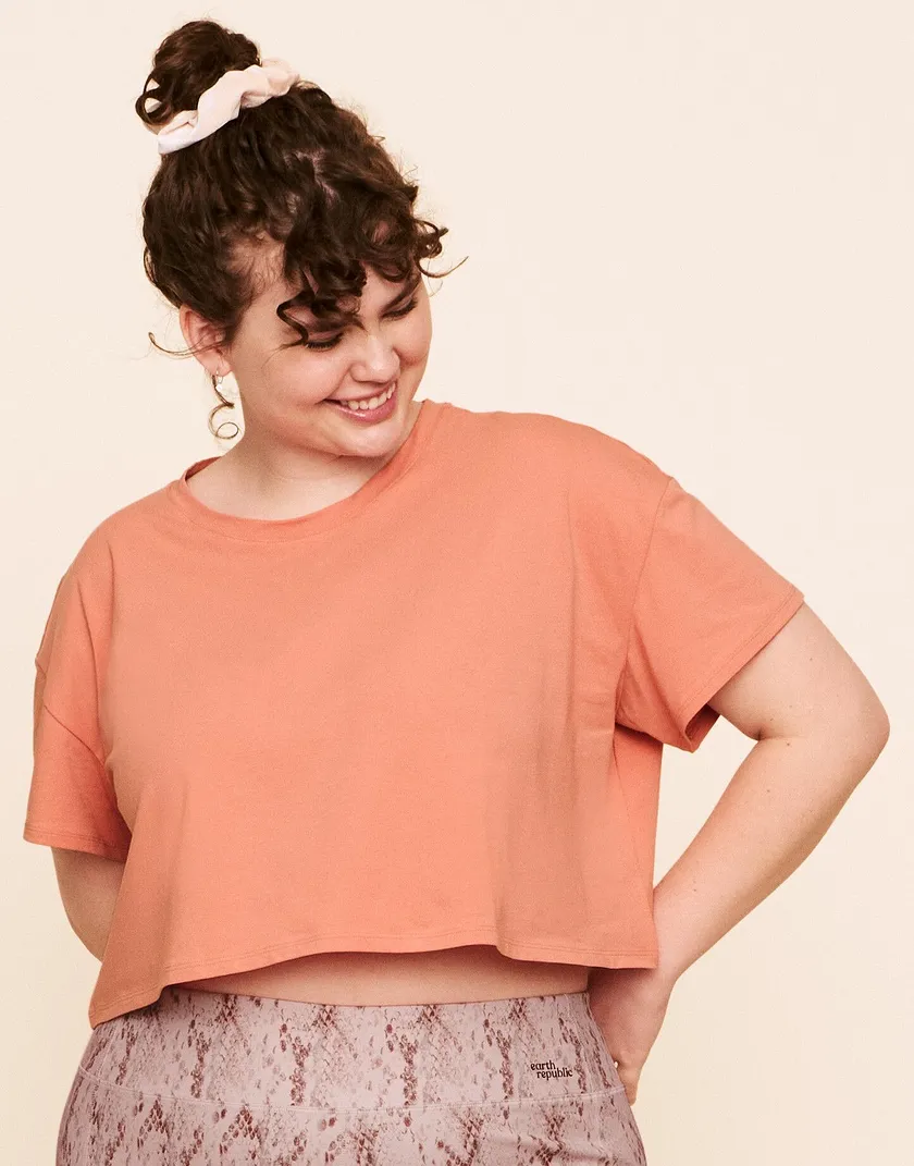 Austyn Top Convo Pink Plus activewear bundle Model 2