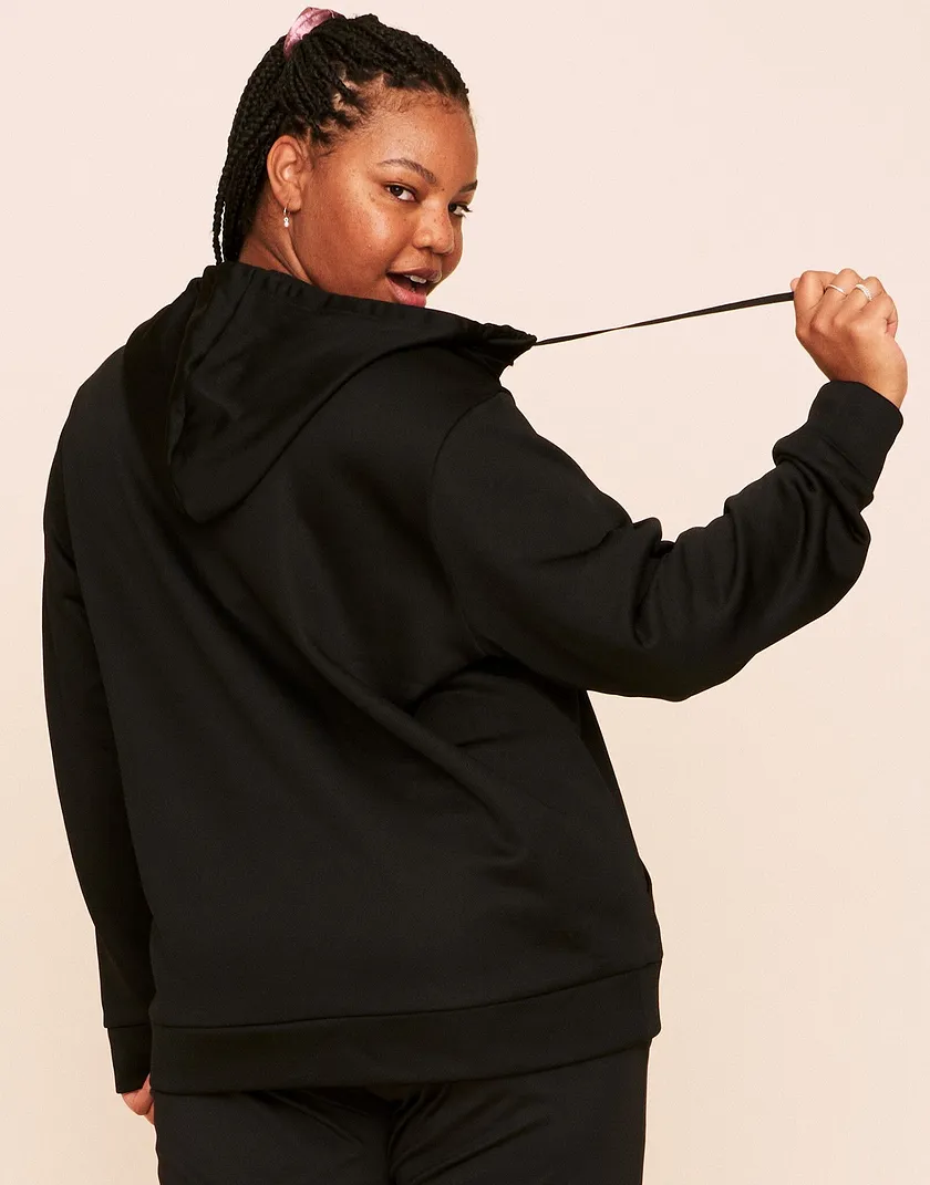 Faye Hooded Pullover Black Plus activewear bundle Model 4