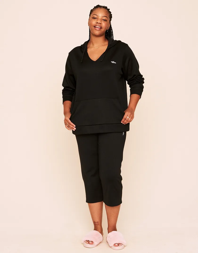Faye Hooded Pullover Black Plus activewear bundle Model 6