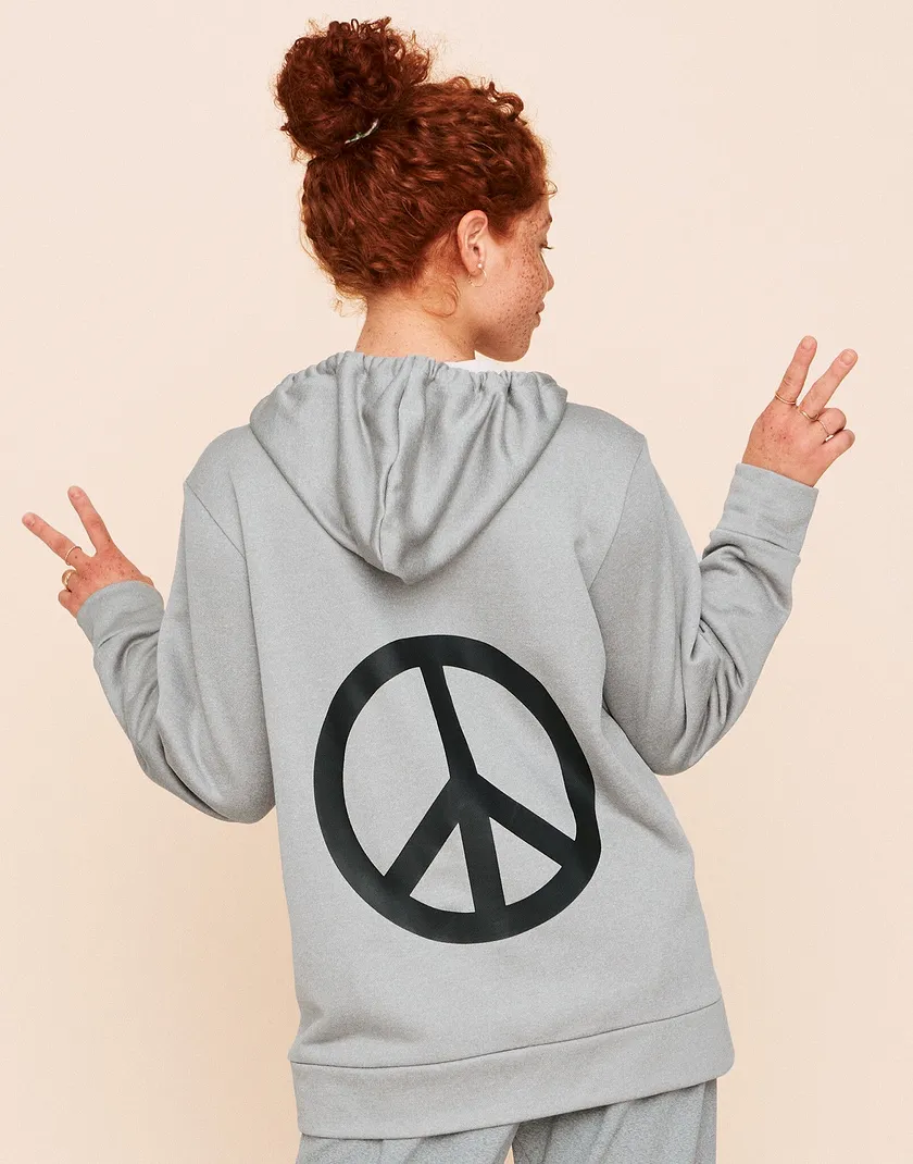 Faye Hooded Pullover Gray activewear bundle Model 4