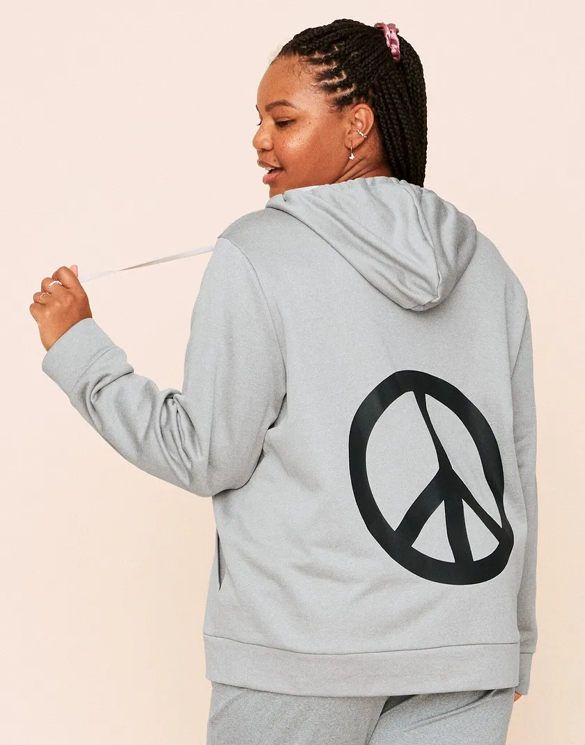 Faye Hooded Pullover Gray Plus activewear bundle Model 5