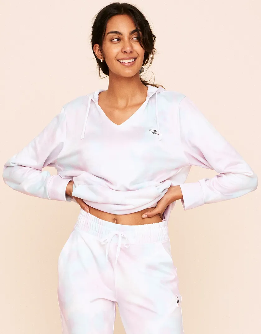 Faye Hooded Pullover Tie Dye Pink activewear bundle Model 6